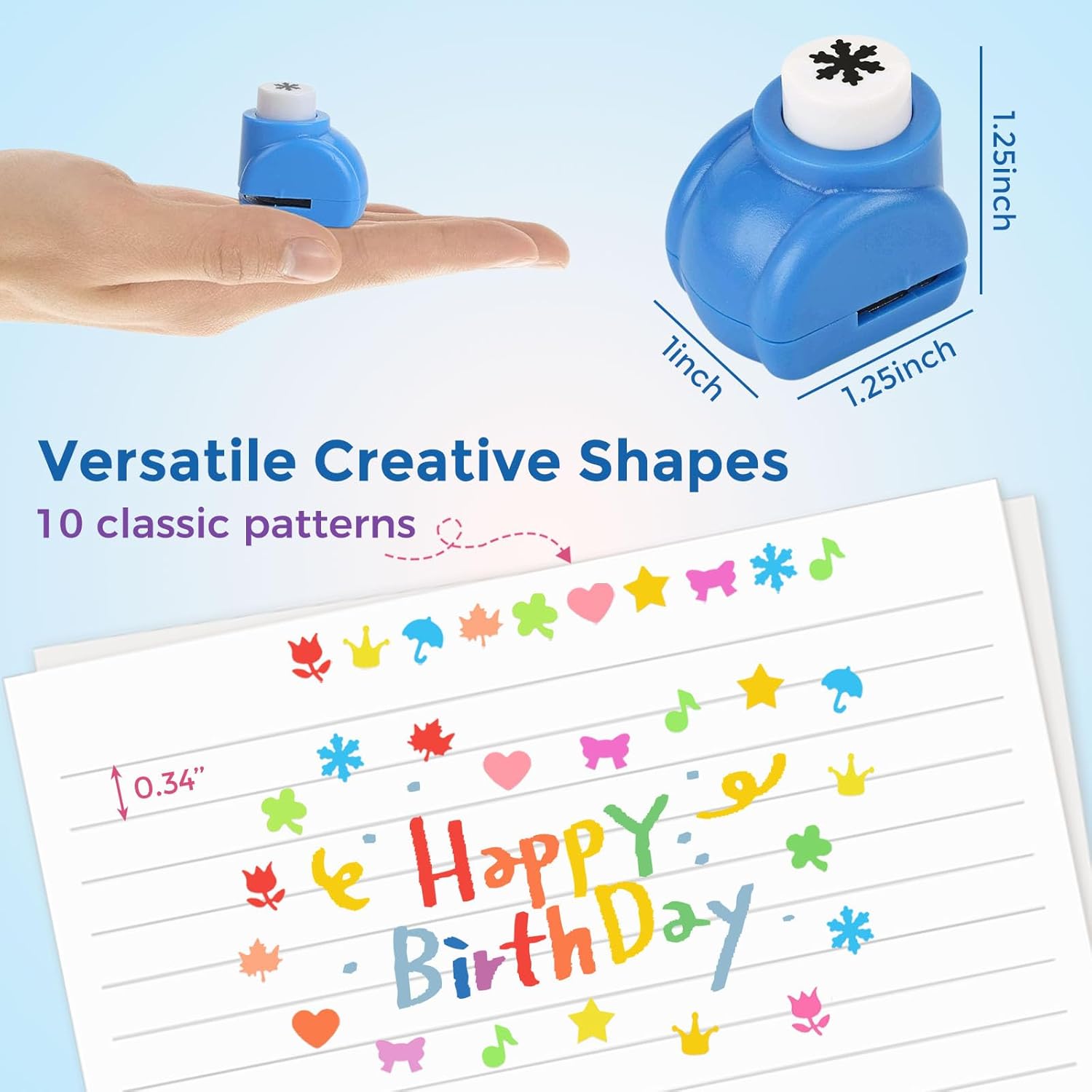 LOVEINUSA 10 Pack Multicolored Shape Paper Hole Punch Craft Set for DIY Crafting. Scrapbooking. Handmade Greeting Cards. Photo Albums. Mini Cutter Nail. and Festival Cards Projects - Image 7