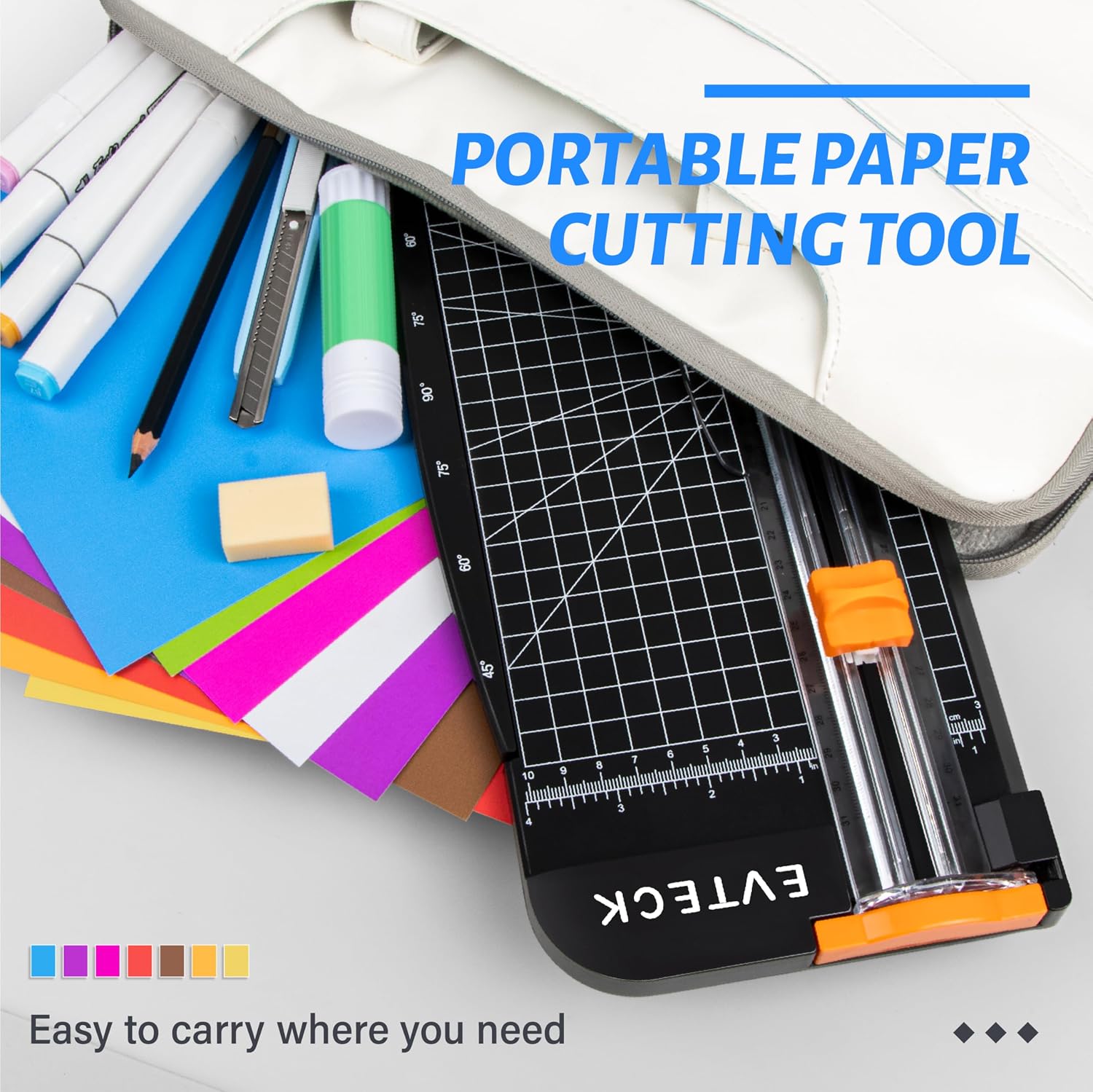 Evteck A4 Paper Cutter Slider Trimmer for Cardstock Photo Vinyl | 12 Inch. with Security Blade and Foldable Ruler. for Crafting Scrapbooking - Image 6